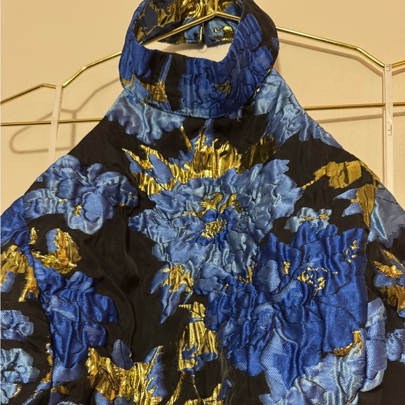 Extraordinary Impression Black Floral Jacquard Halter Mini Dress - Picture 5 of 5